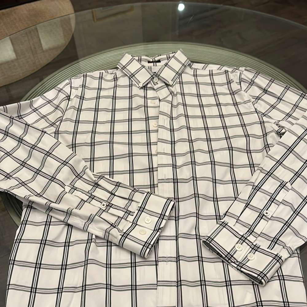 White  and black button down